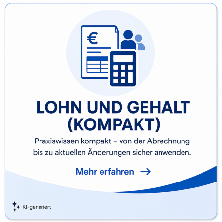 Lohn und Gehalt (Kompakt) Infobox zu Lohn und Gehalt mit Eurozeichen, Taschenrechner und Hinweis auf aktuelle Änderungen.