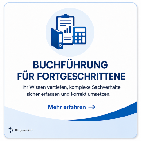 Buchführung für Fortgeschrittene Buchhaltung für Fortgeschrittene mit Grafiken und einem Laptop.